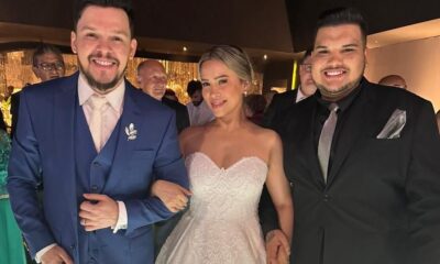 Os noivos: Idiane Caldas e Thiago Costa com Heitor Ximenes - Foto: Divulgação